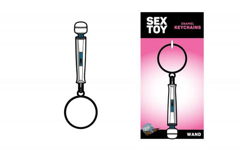 Wood Rocket Sex Toy Wand Keychain - White