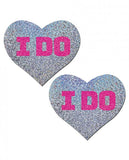 Pastease Bridal I Do Hearts Pasties Silver O/S