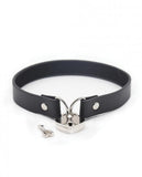 Plesur Pvc Collar W/heart Lock - Black