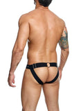 Male Basics Dngeon Peekaboo Jockstrap Black O/s (hanging)