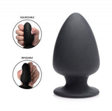 Squeezable Silicone Anal Plug Black Medium