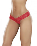 Lace V Front Boy Short Red Md