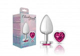 Cheeky Charms Heart Bright Pink Large Silver Plug