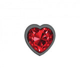 Cheeky Charms Heart Deep Red Small Gunmetal Butt Plug