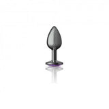 Cheeky Charms Round Purple Small Gunmetal Butt Plug