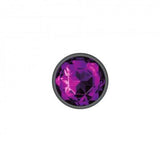 Cheeky Charms Round Purple Small Gunmetal Butt Plug