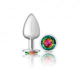 Cheeky Charms Round Rainbow Large Silver Plug