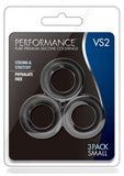 Performance VS2 Silicone Cock Rings Small Black