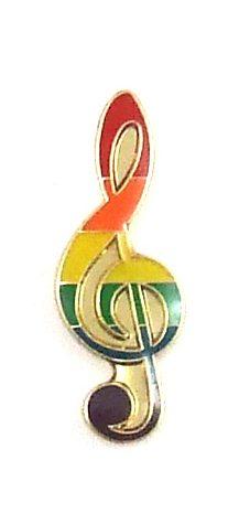 Gaysentials Lapel Pin Rainbow Musical Note