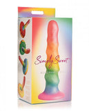 Simply Sweet Zigzag 6.5 In. Silicone Dildo Rainbow