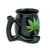 Fashioncraft Matte Black With Embossed Green Leaf Roast & Toast Mug