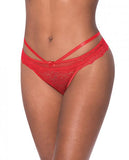Magic Silk Ooh La Lace Peek-a-boo Cheeky Panty Red L/xl