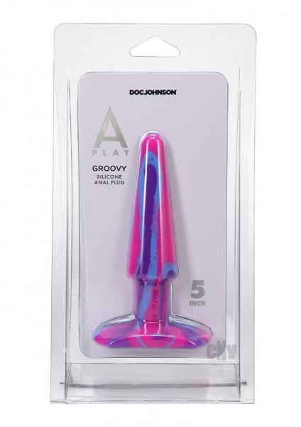 A-play Groovy 5 In. Silicone Anal Plug Berry