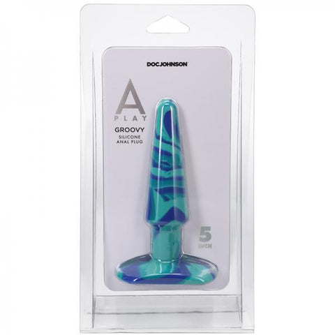 A-play Groovy 5 In. Silicone Anal Plug Ocean