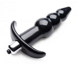 Ribbed Vibrating Butt Plug Black