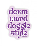 Downward Doggie Naughty Sticker - Pack Of 3