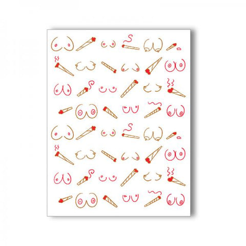 Doobies And Boobies Naughty Greeting Card