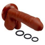 Pro Sensual Premium Silicone Dong Brown 8 inches with 3 C-Rings