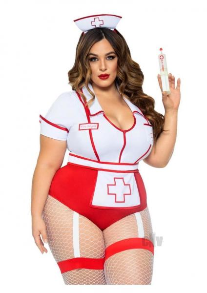 Nurse Feelgood 2pc 1x/2x Red/wht