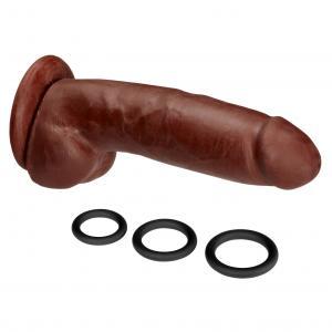 Cloud 9 Dual Density Real Touch Dildo with Balls 8 inches Brown