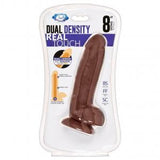 Cloud 9 Dual Density Real Touch Dildo with Balls 8 inches Brown