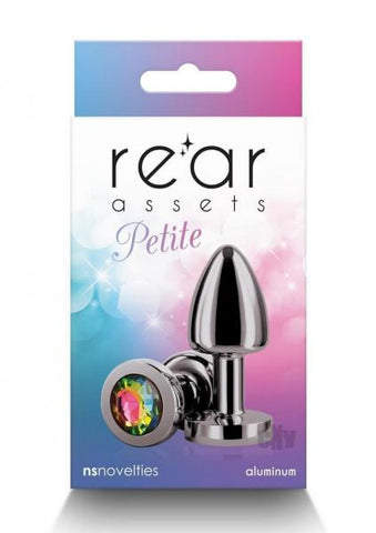 Rear Assets Petite Metal Anal Plug Gunmetal/rainbow