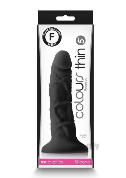 Colours Pleasures Thin 5 In. Dildo Black