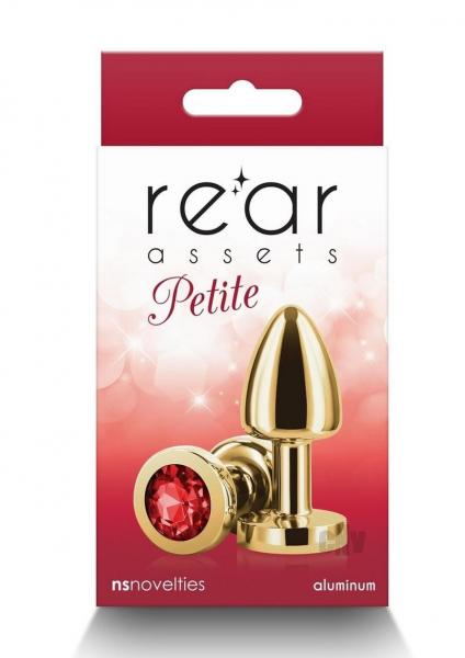 Rear Assets Petite Metal Anal Plug Gold/red