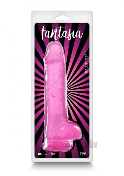 Fantasia Ballsy 7.5 In. Jelly Dildo Pink