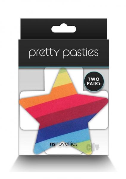 Pretty Pasties Pride Cross & Star Rainbow 2 Pair