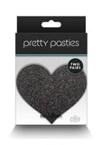 Pretty Pasties Glitter Hearts Black/gold 2 Pair