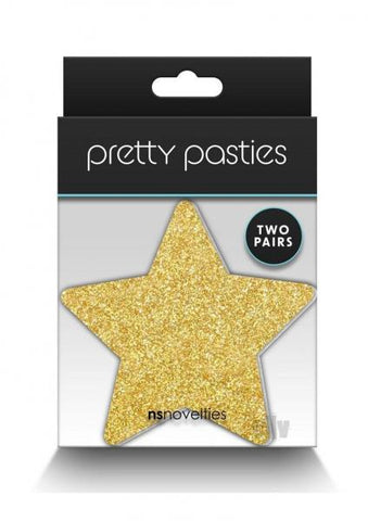 Pretty Pasties Glitter Stars Black/gold 2 Pair