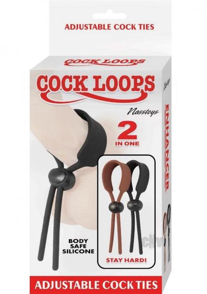 Cock Loops Adjustable Cock Ties Brown & Black