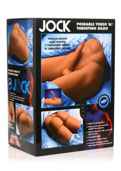 Jock Poseable Torso With Thrusting Posable 7 In. Dildo Medium