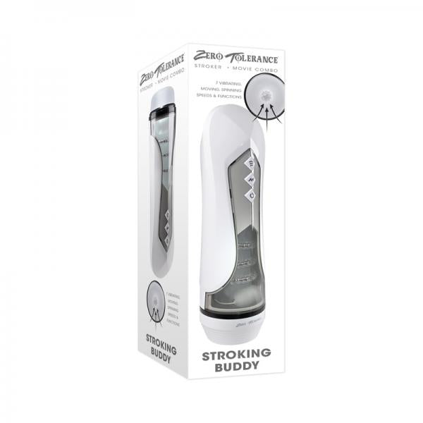 Zero Tolerance Stroking Buddy Rechargeable Vibrating Stroker White