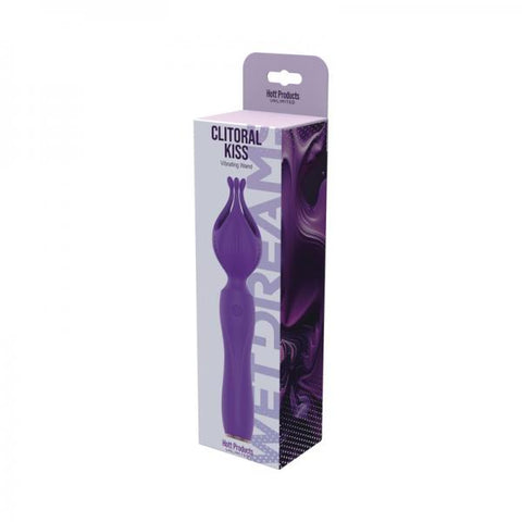 Wet Dreams Clitoral Kiss Flower Petal Silicone Vibrator Purple