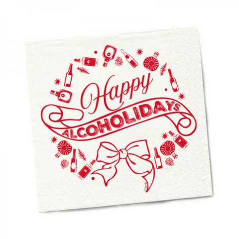 Twisted Wares Happy Alcoholidays Napkins 20-pack