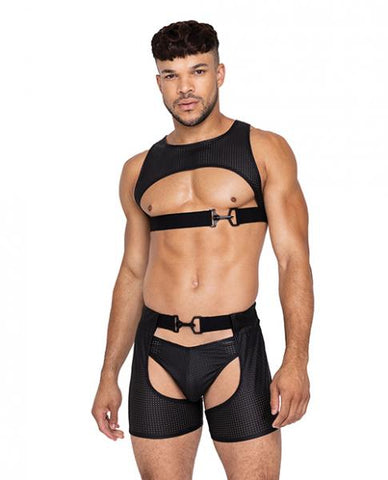 Master Harness W/hook & Ring Closure Black Lg