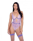 Butterfly Glow Embroidered Teddy Lavender/white Md