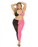 Pink Lipstick Block You Out Bra & Legging Black/pink Qn