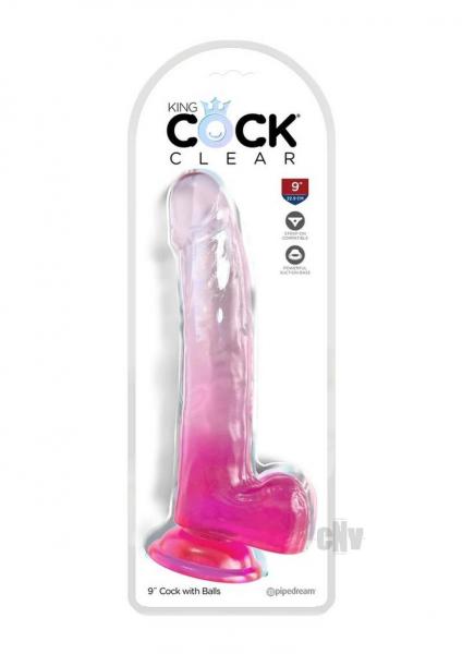 Kc 9 Cock Clear W/balls Pink