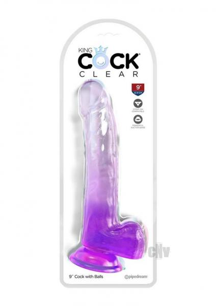 Kc 9 Cock Clear W/balls Purple