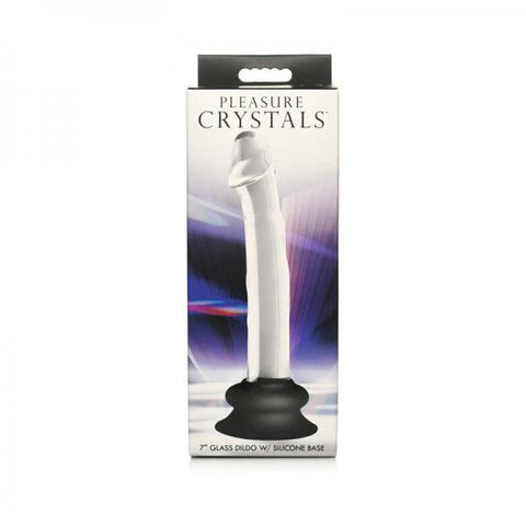 Pleasure Crystals 7 In. Glass Dildo With Silicone Base