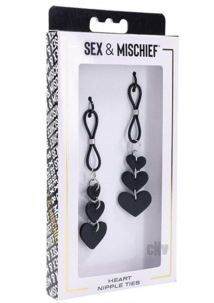 Sandm Heart Nipple Ties Blk/slv