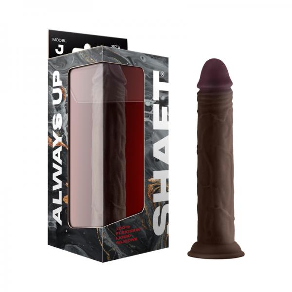 Shaft Model J Liquid Silicone 9.5 In. Dildo Mahogany