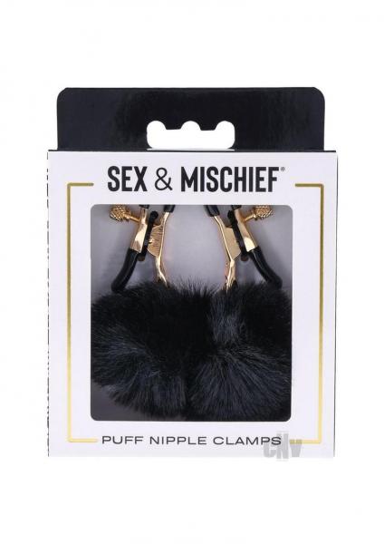 Sandm Puff Nipple Clamps Blk/rse Gld