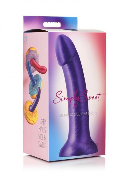 Simply Sweet Silicone Dildo 7 Purple