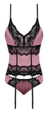 Magic Silk Sensual Desires Basque And Tanga Set Mauve S/m