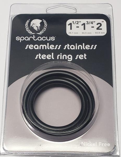 Black Stainless Steel C-ring Set - 1.5 1.75" 2" "