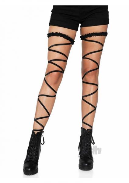 Garter Leg Wrap Set Os Blk